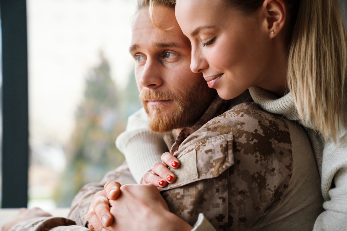 Veteran and partner during family support in addiction treatment