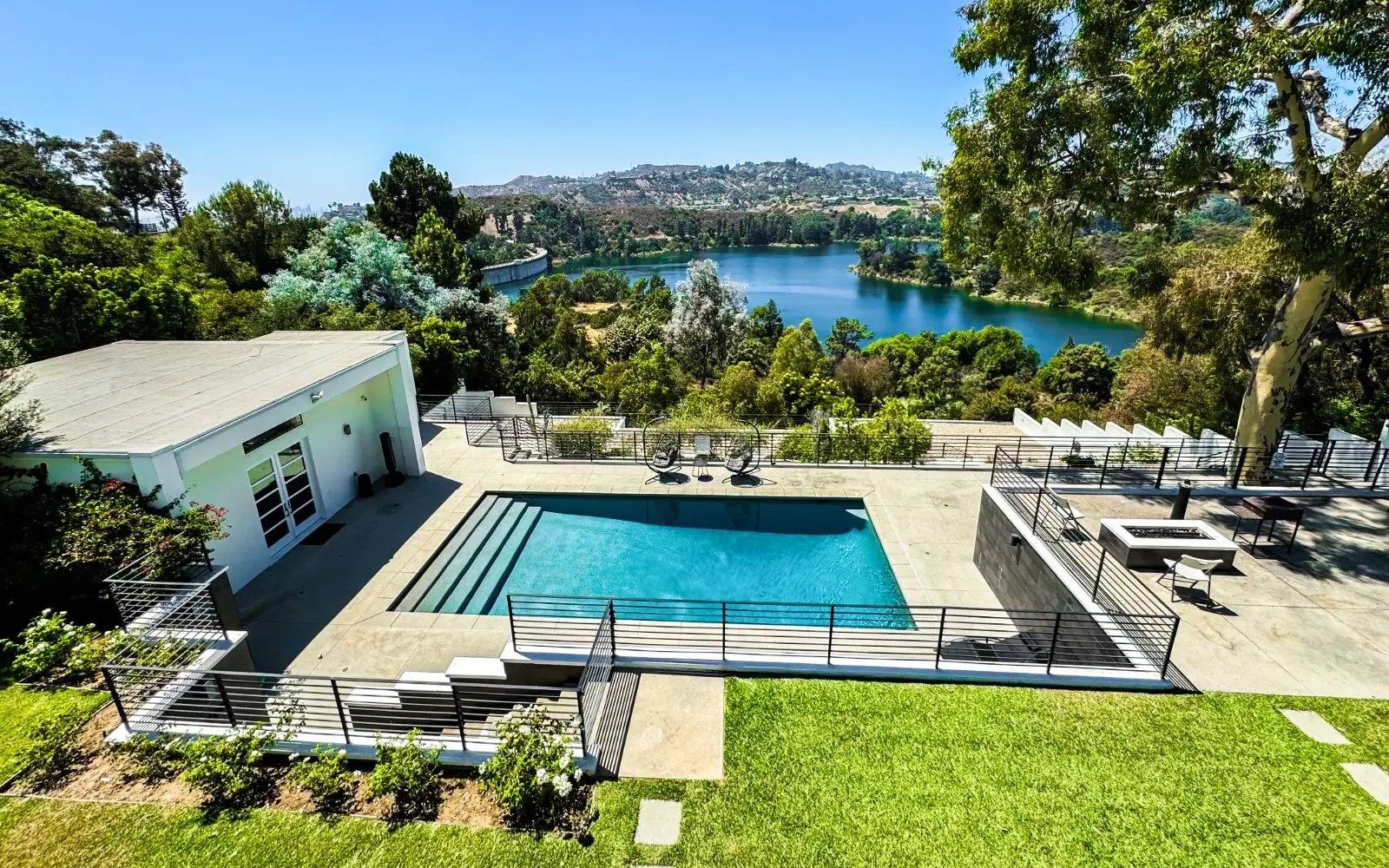 Pool with lake view at Lakeview