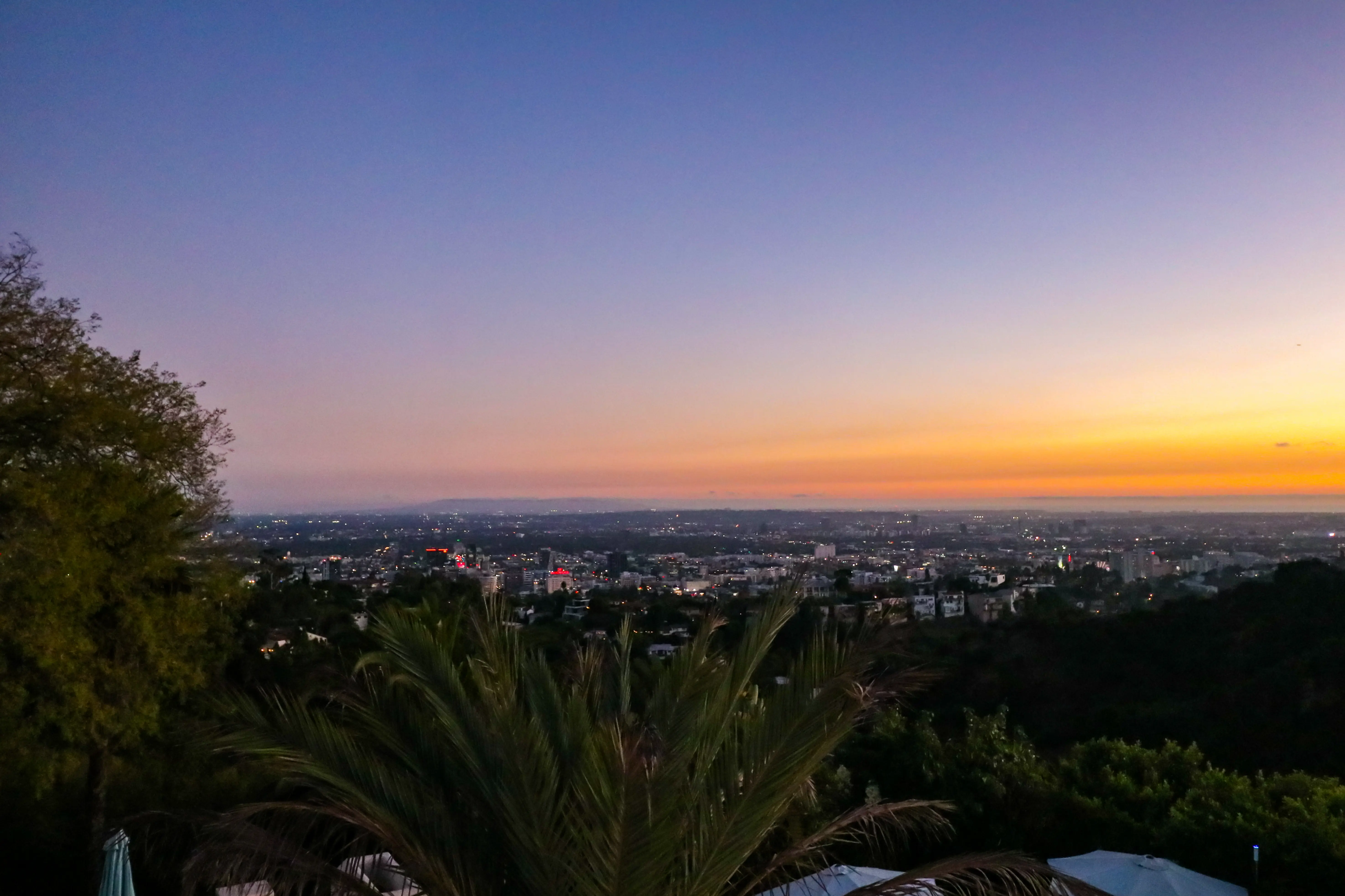City sunset views from Spanish Villa